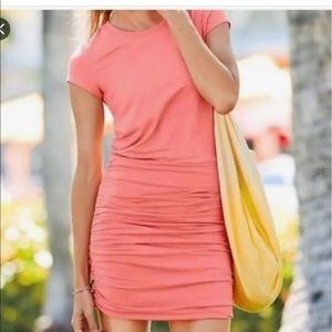 Athleta Topanga ruched tshirt dress.
